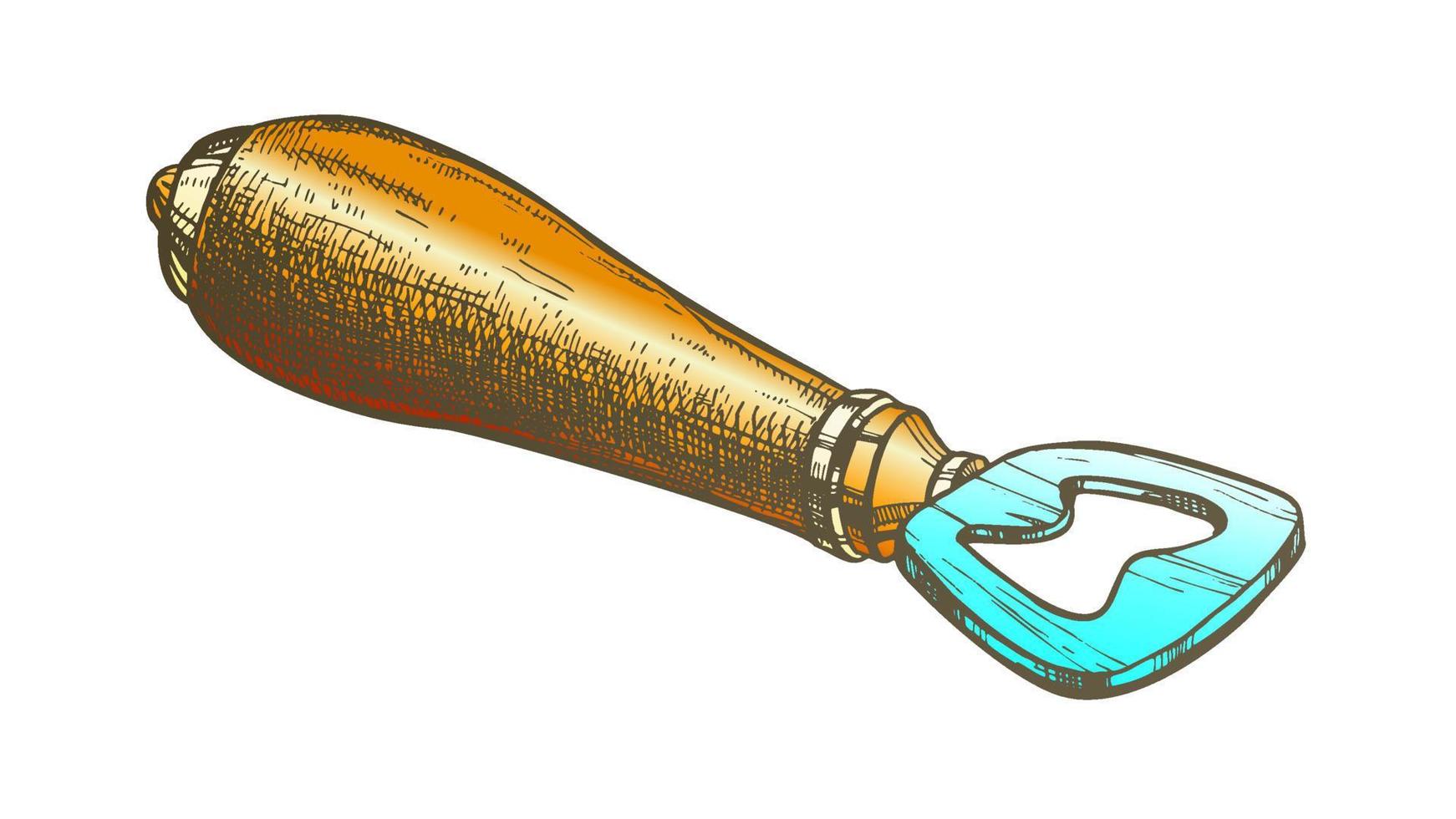 colore bicchiere bottiglia opener con di legno maniglia vettore