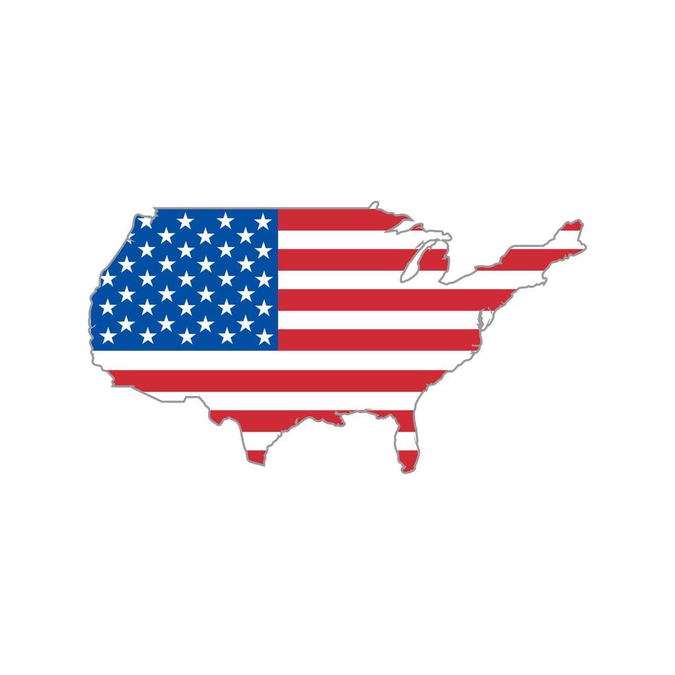 vettore illustrazione di Stati Uniti d'America bandiera e carta geografica