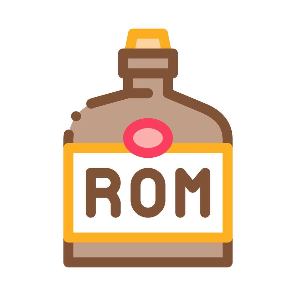 Rum bevanda bottiglia icona vettore schema illustrazione