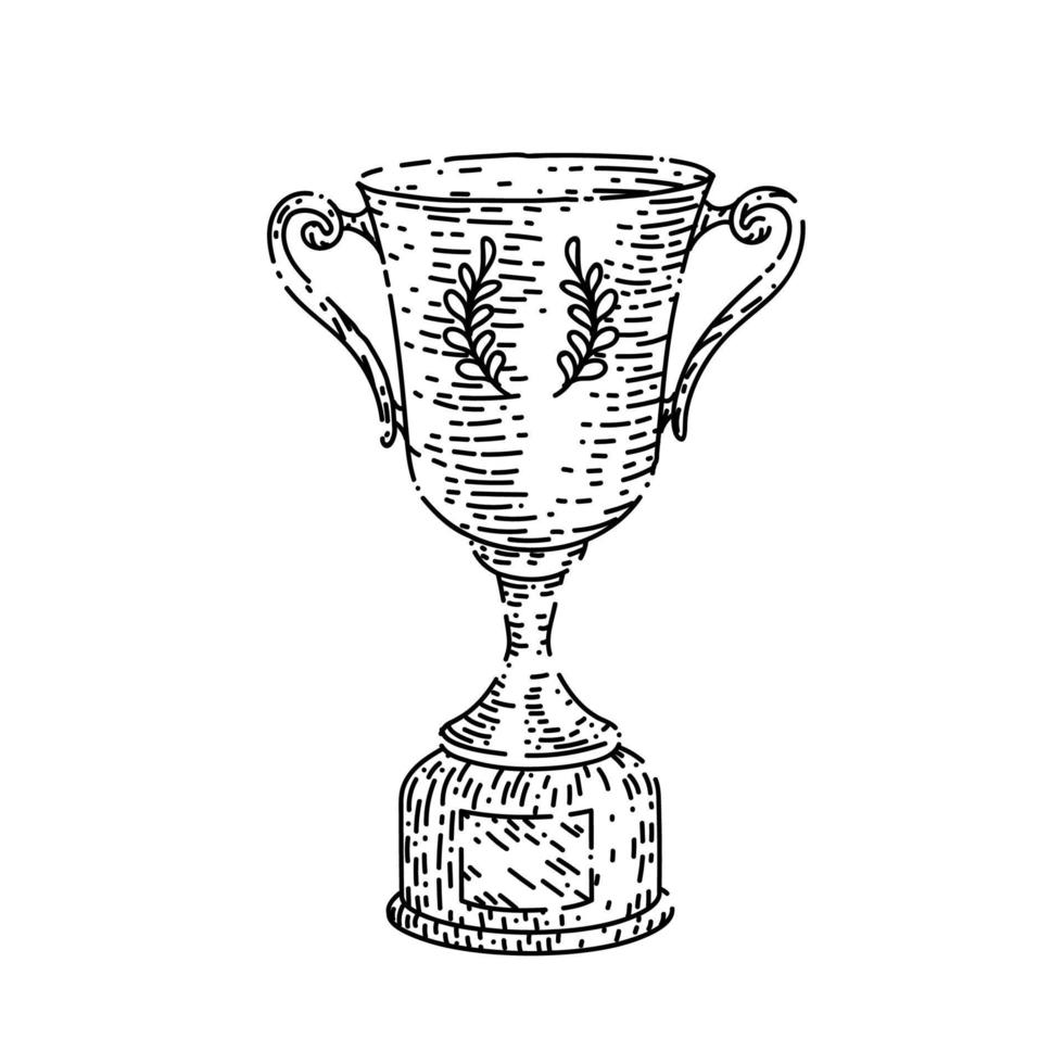 trofeo argento schizzo mano disegnato vettore