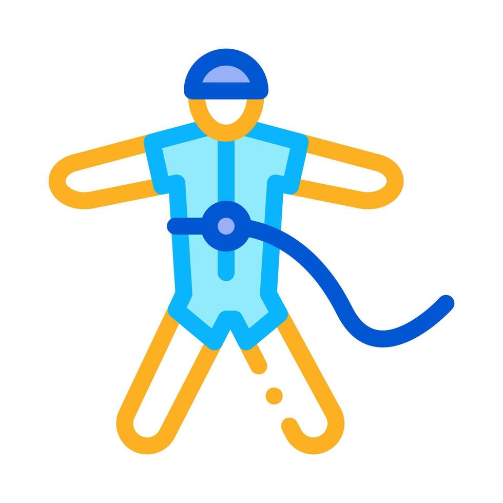 skydiver con assicurazione icona vettore schema illustrazione