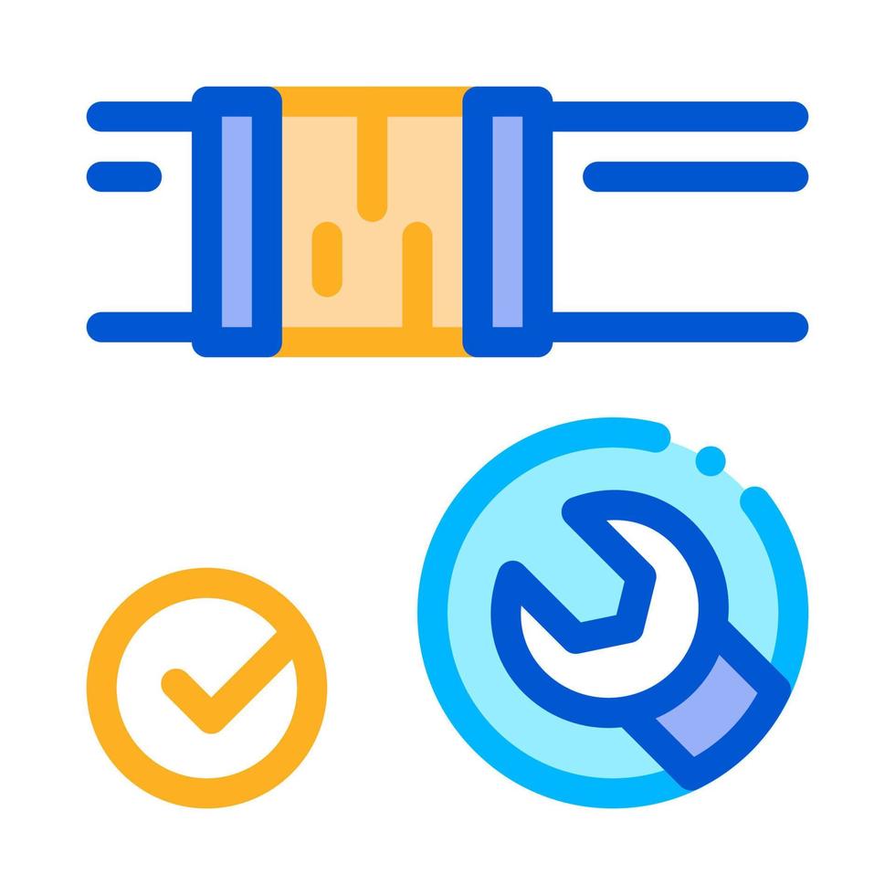 fisso tubo chiave inglese icona vettore schema illustrazione