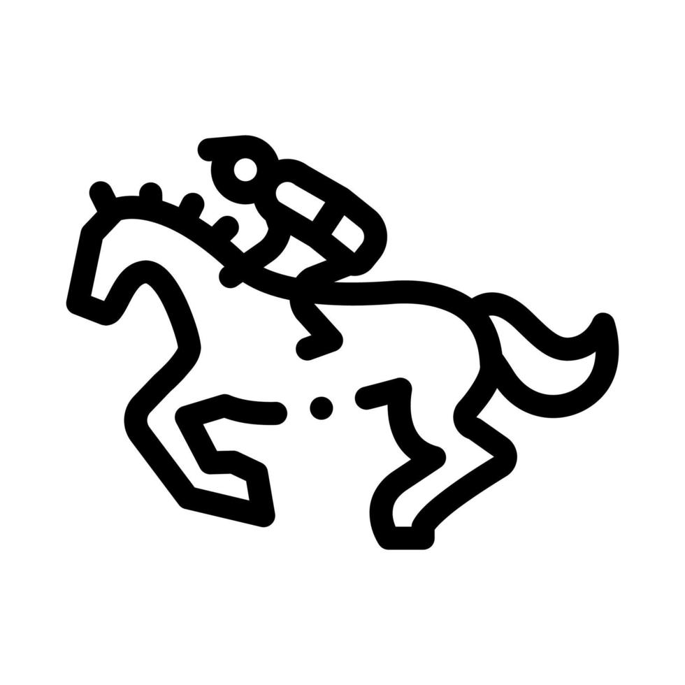 in esecuzione cavallo icona vettore schema illustrazione