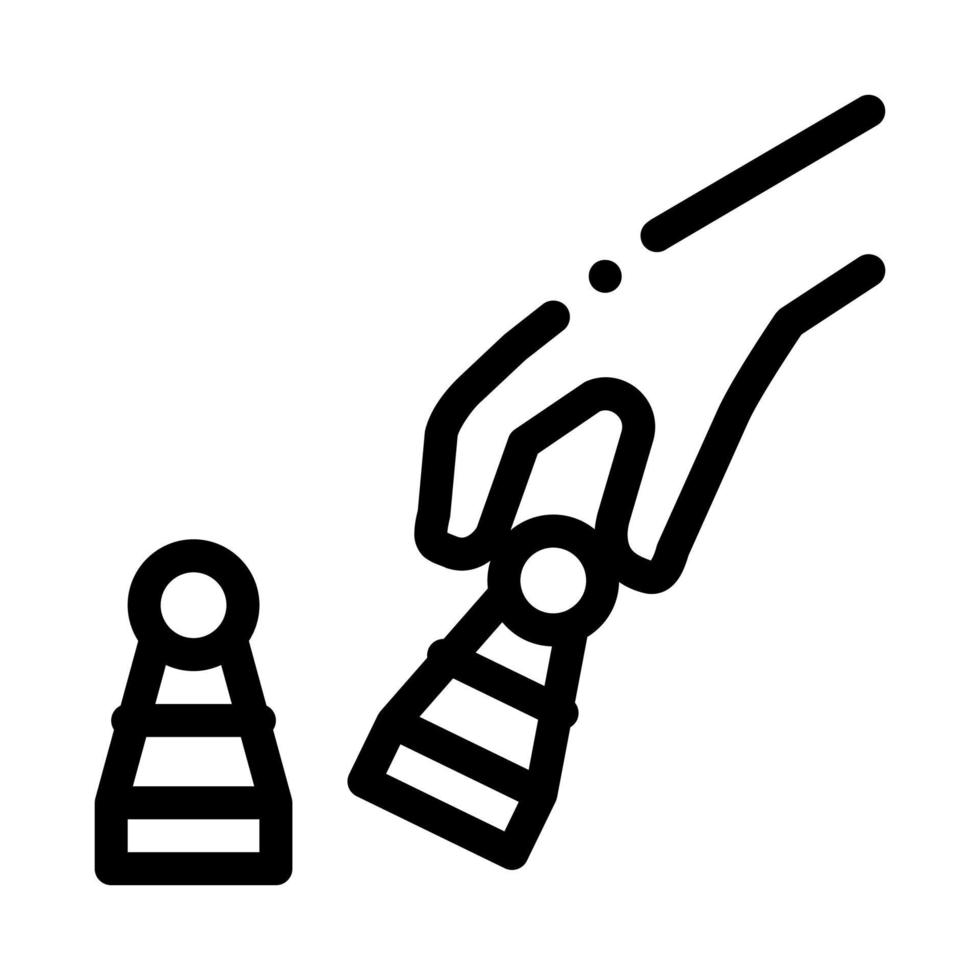 scacchi gioco battaglia icona vettore schema illustrazione