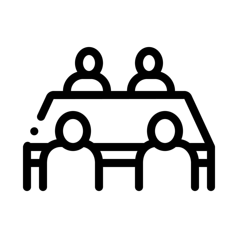 trattativa tavolo icona vettore schema illustrazione