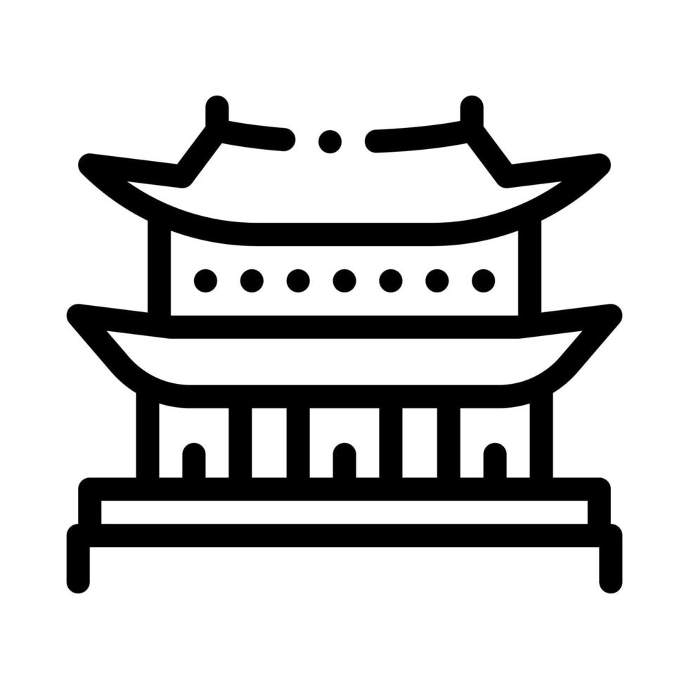 coreano edificio icona vettore schema illustrazione