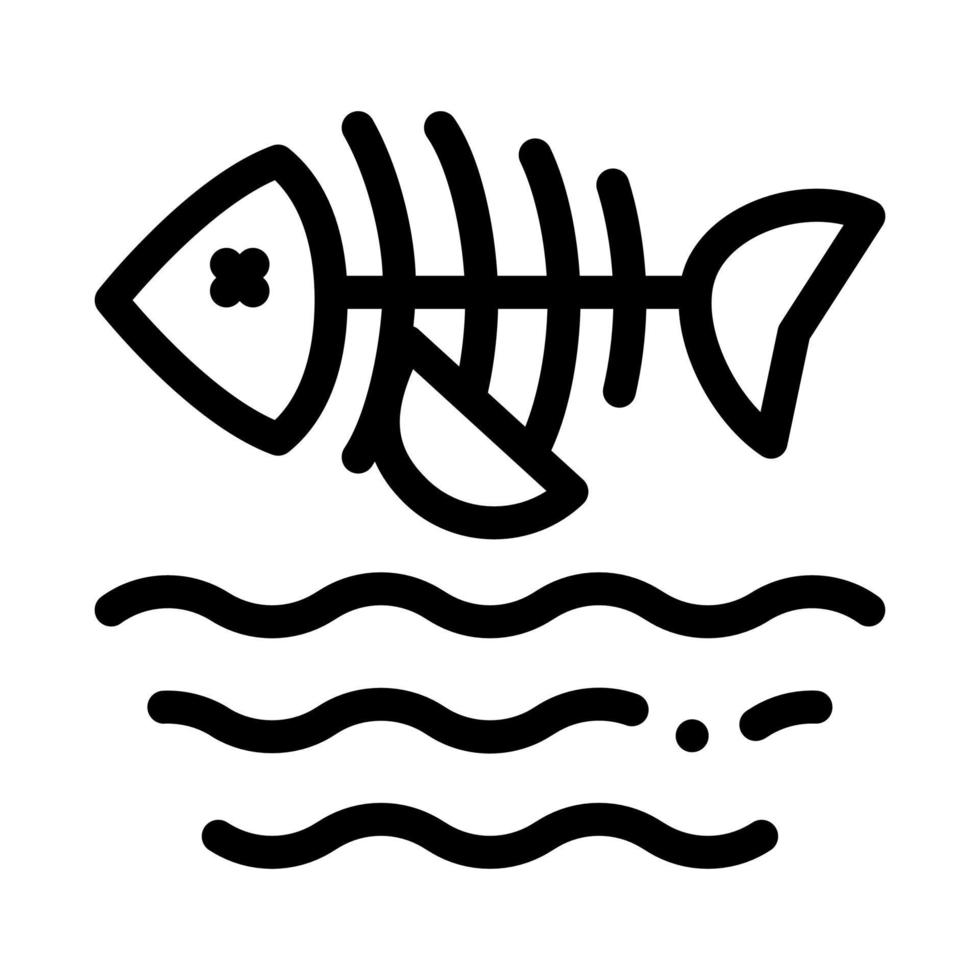 Morte di pesce nel acqua icona vettore schema illustrazione