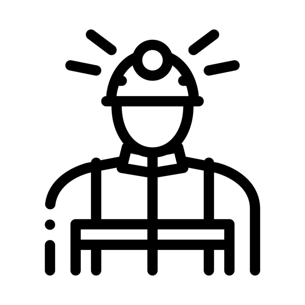 minatore lavoratore icona vettore schema illustrazione