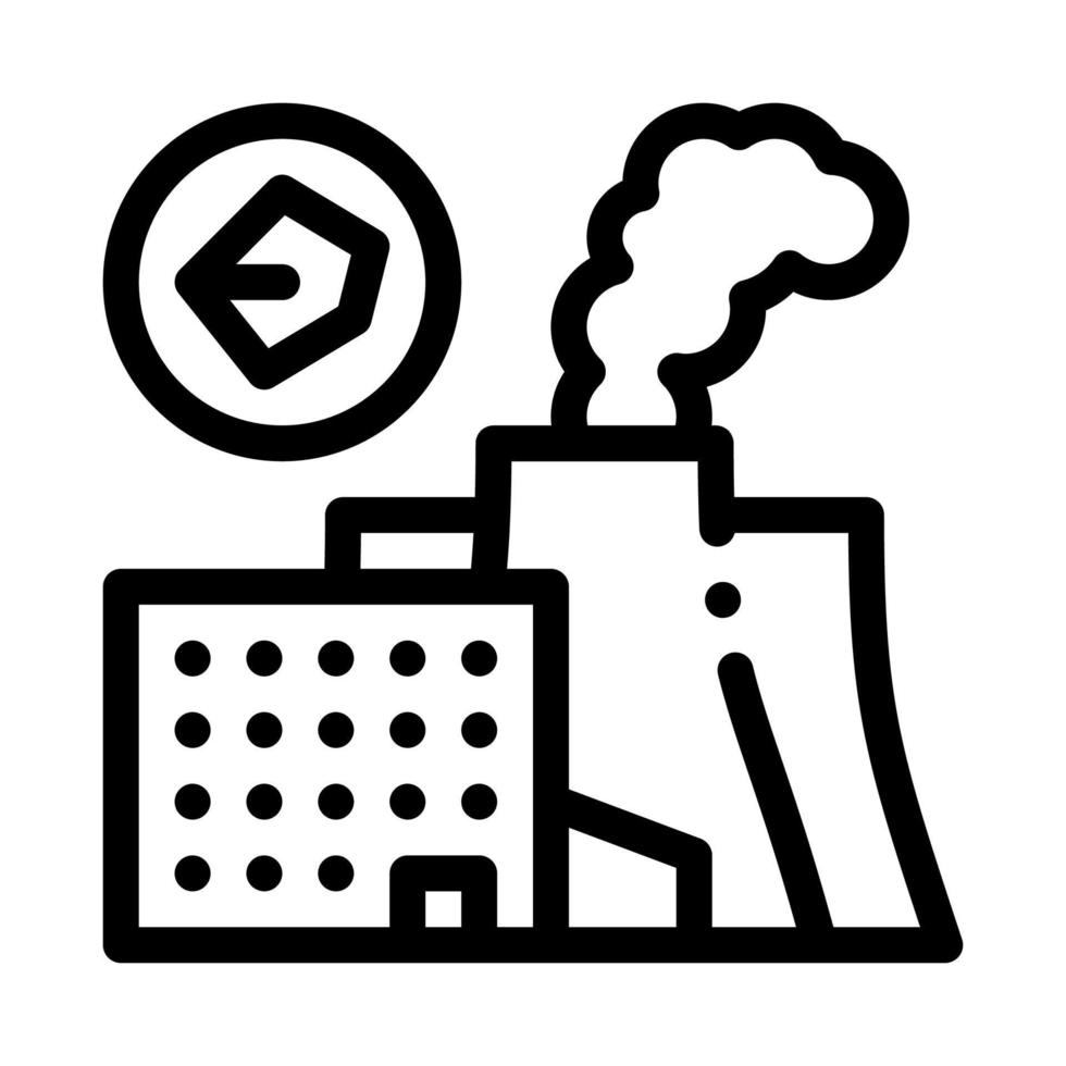 carbone produzione pianta icona vettore schema illustrazione