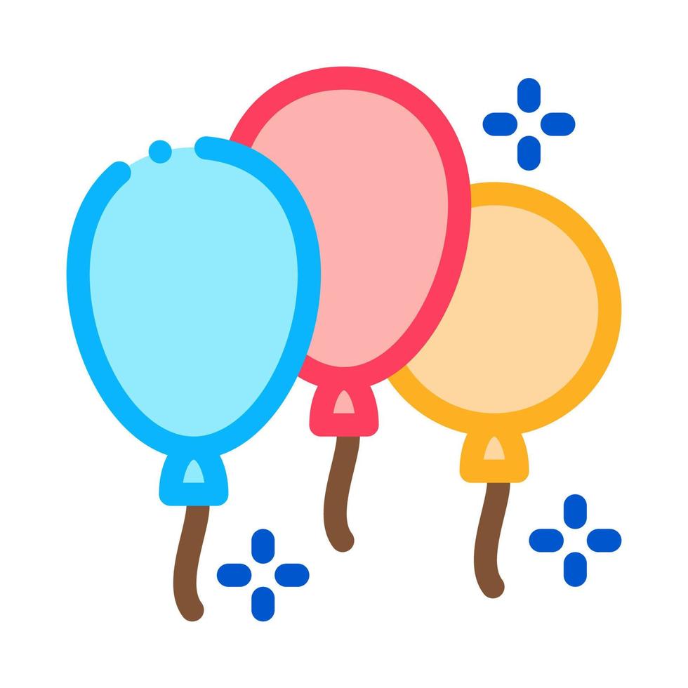 tre palloncini icona vettore schema illustrazione