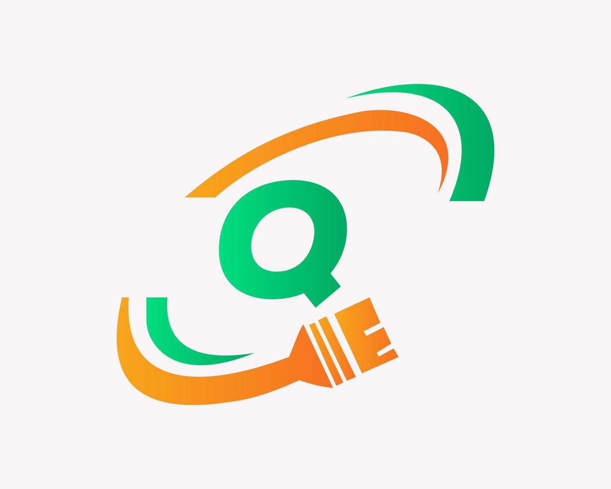 lettera q Casa pittura logo design vettore
