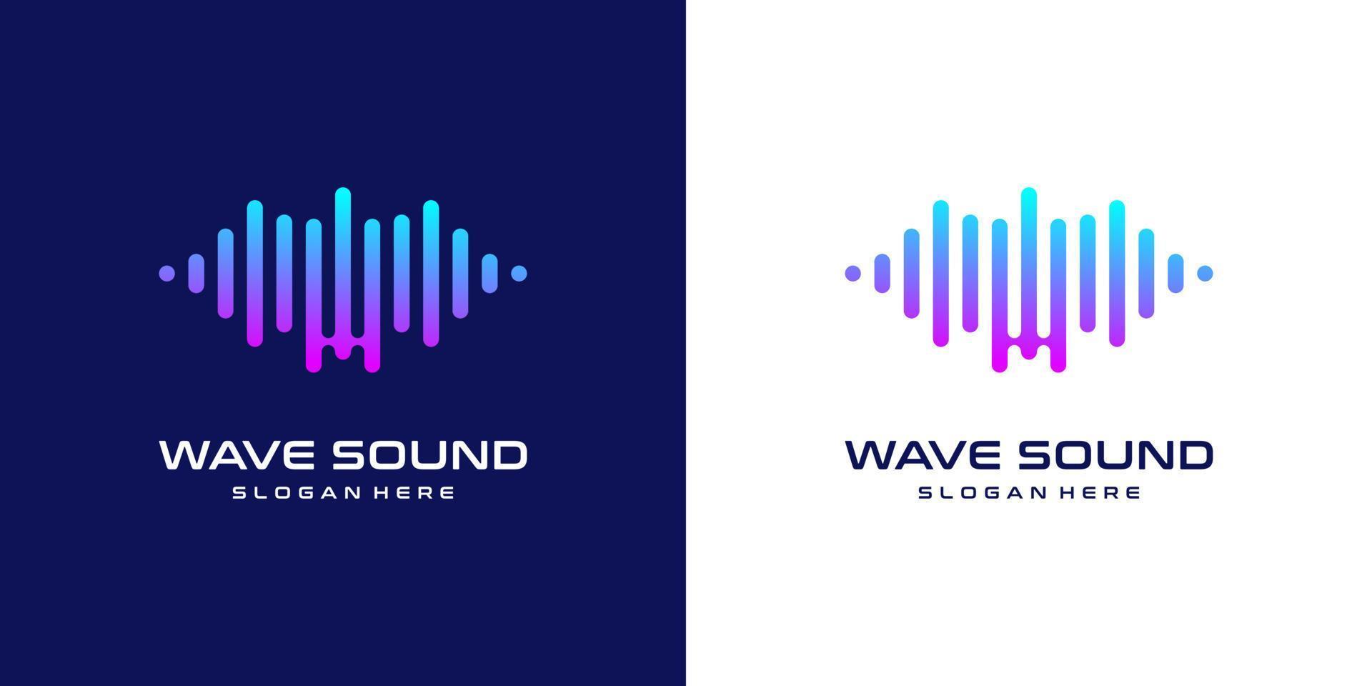 suono onda logo design ispirazione vettore