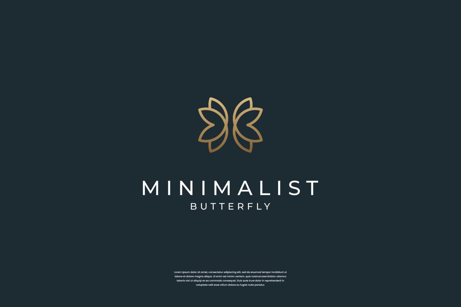 minimalista elegante farfalla logo design simbolo vettore