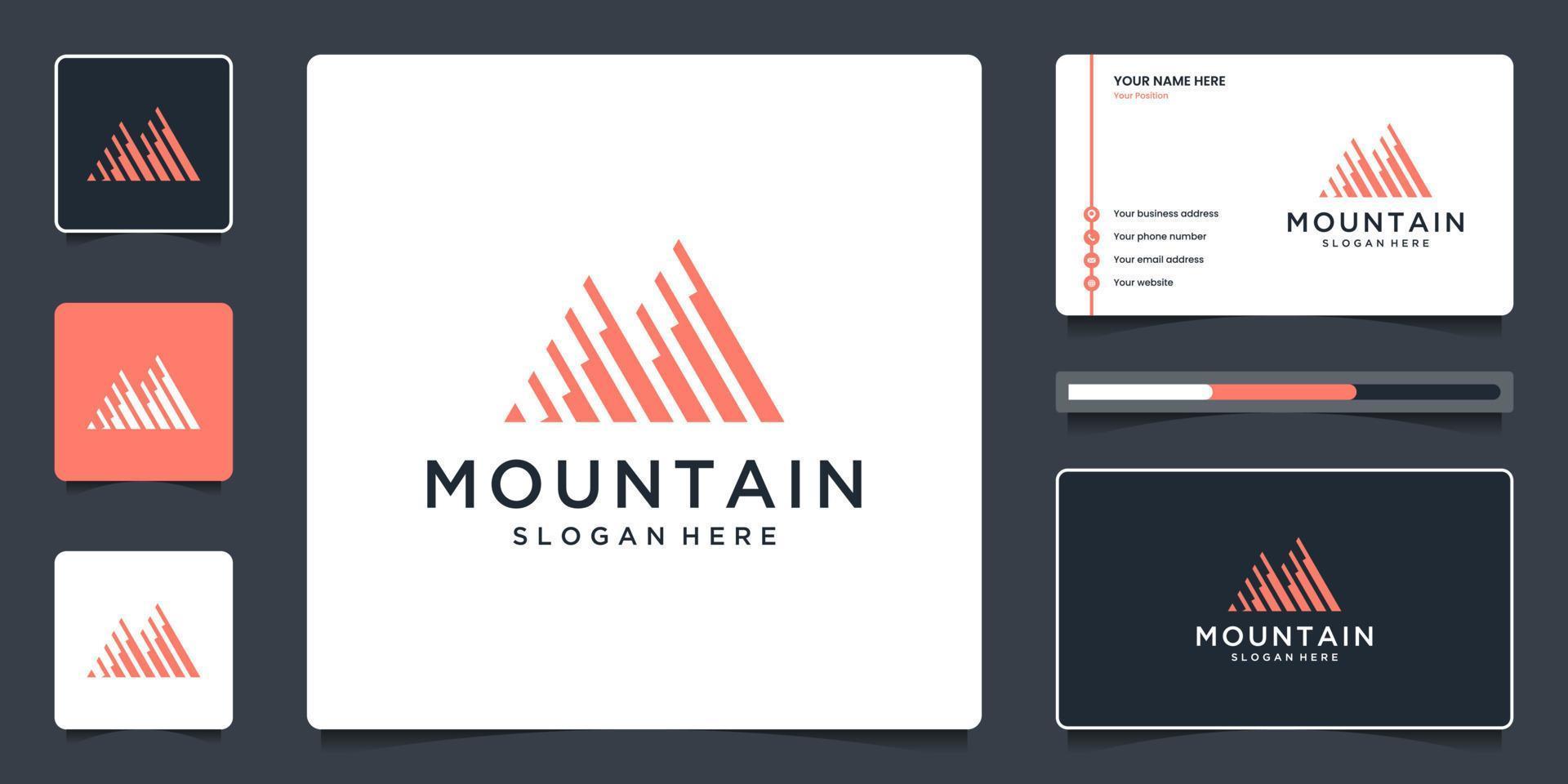 creativo montagna logo design simbolo per moderno marketing, analitico, piallatura. vettore