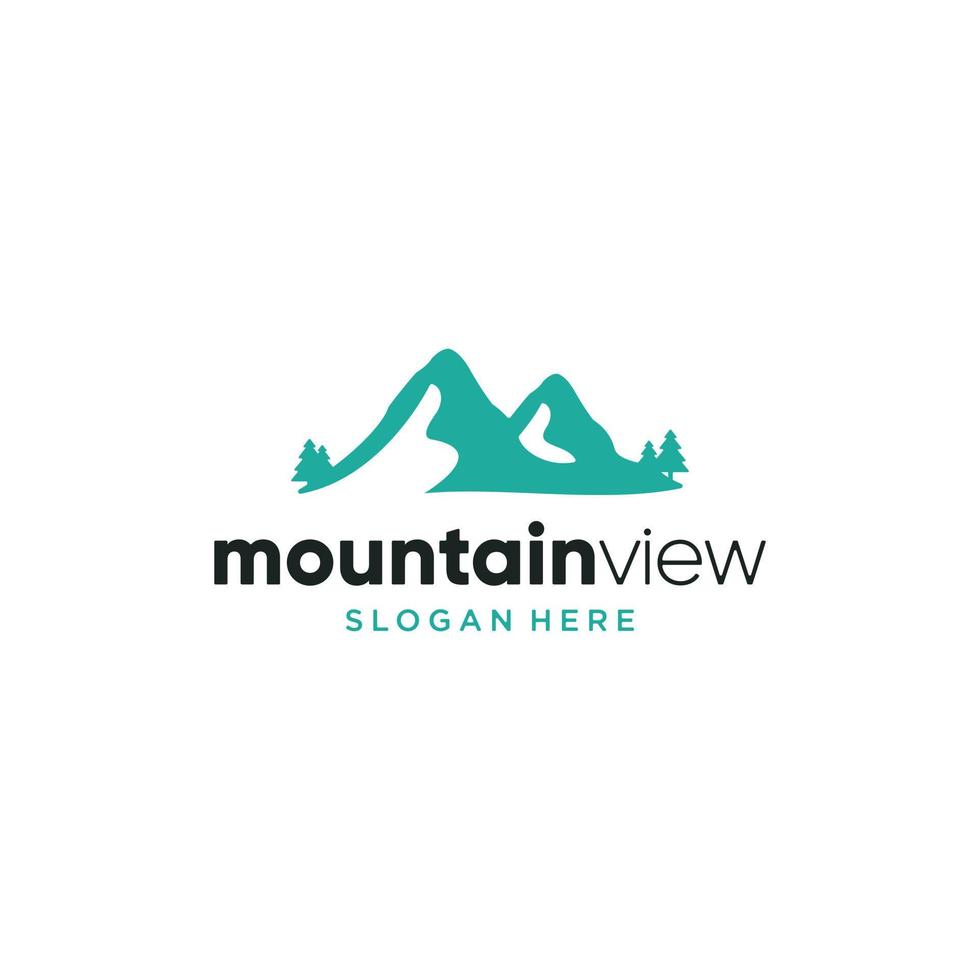 montagna scenario logo design vettore
