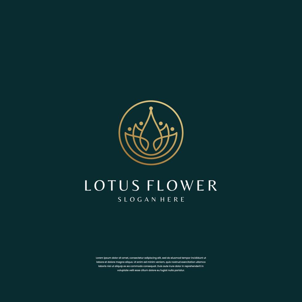 minimalista loto fiore logo design ispirazione vettore