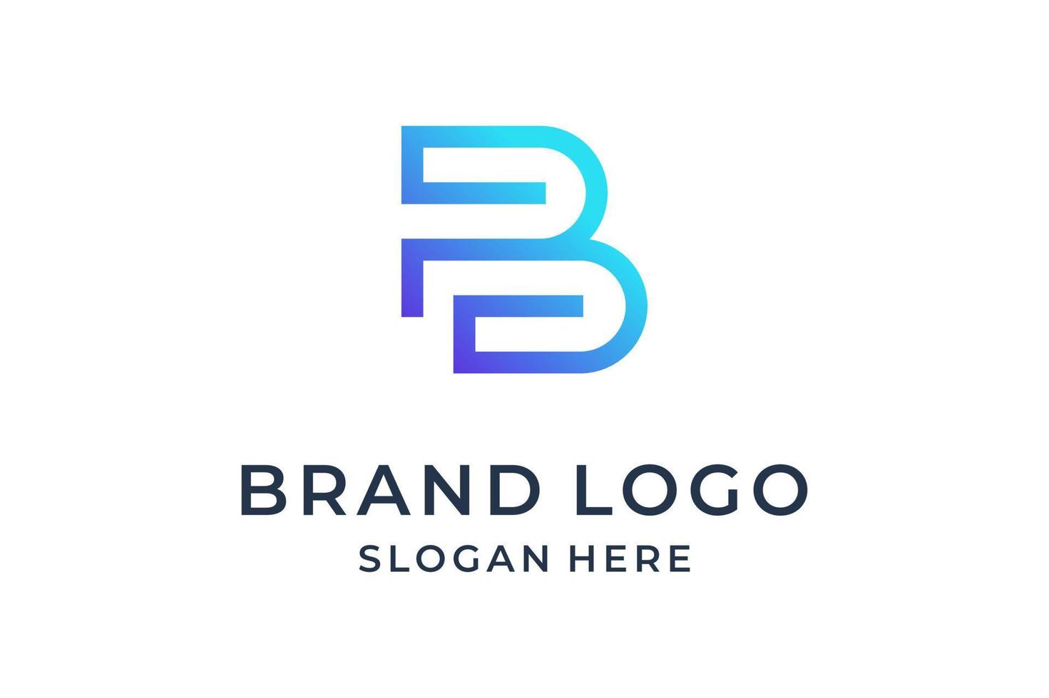 lettera B logo design tecnologia vettore