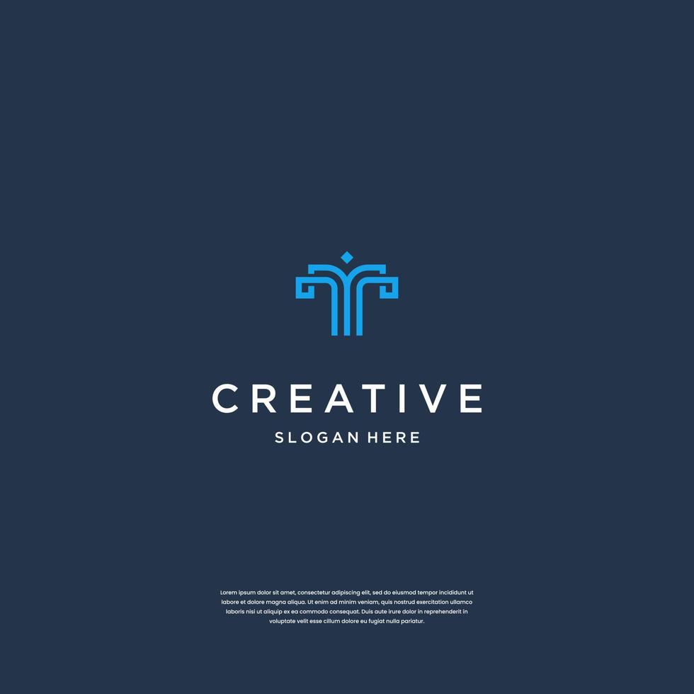 minimalista monogramma iniziali lettera t logo design ispirazione vettore