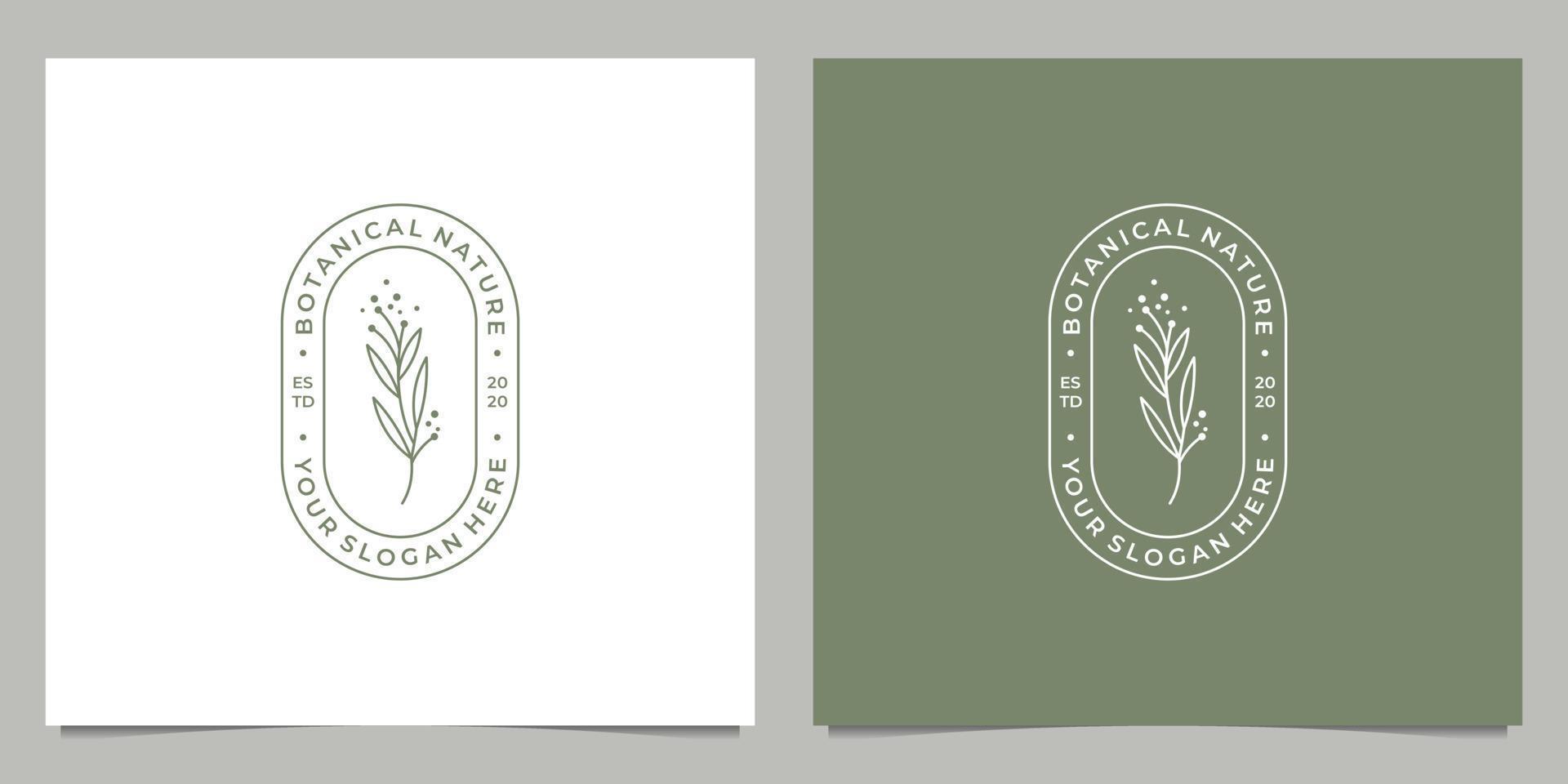 elegante botanico logo design emblema, simbolo per bellezza, Salute, e natura vettore