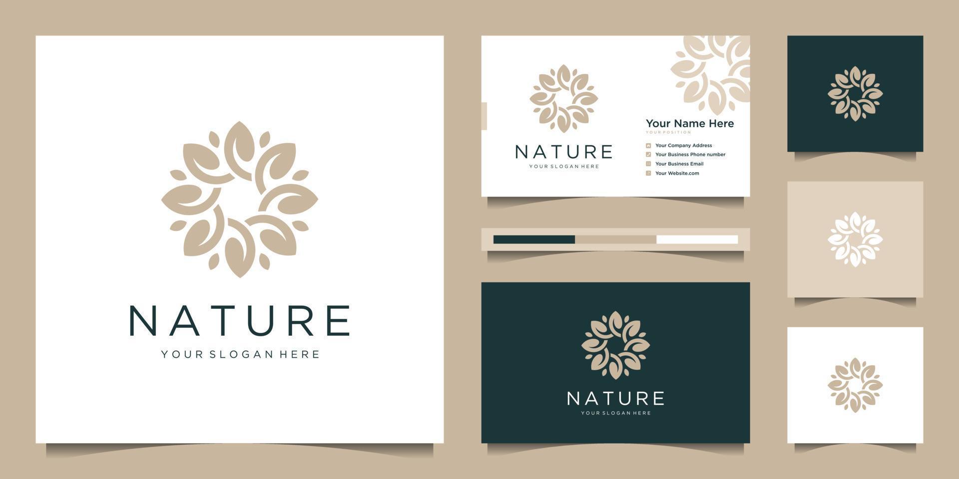 elegante fiore logo design astratto. può essere Usato per bellezza saloni, decorazioni, boutique, terme, yoga, cosmetico e pelle cura prodotti. premio attività commerciale carta vettore