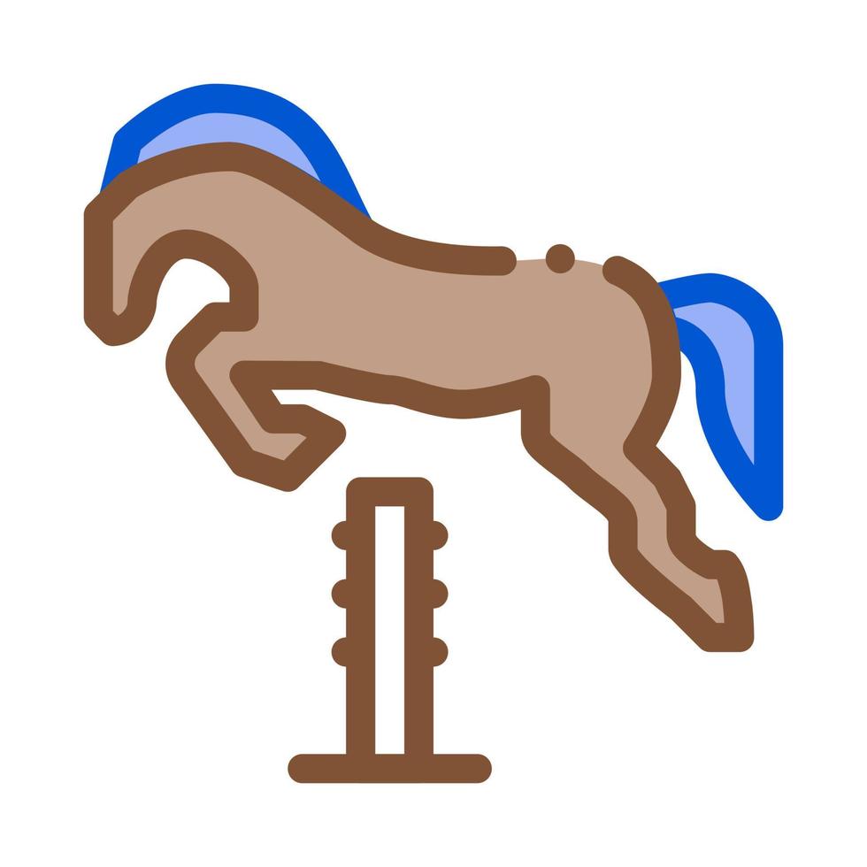 salto cavallo icona vettore schema illustrazione