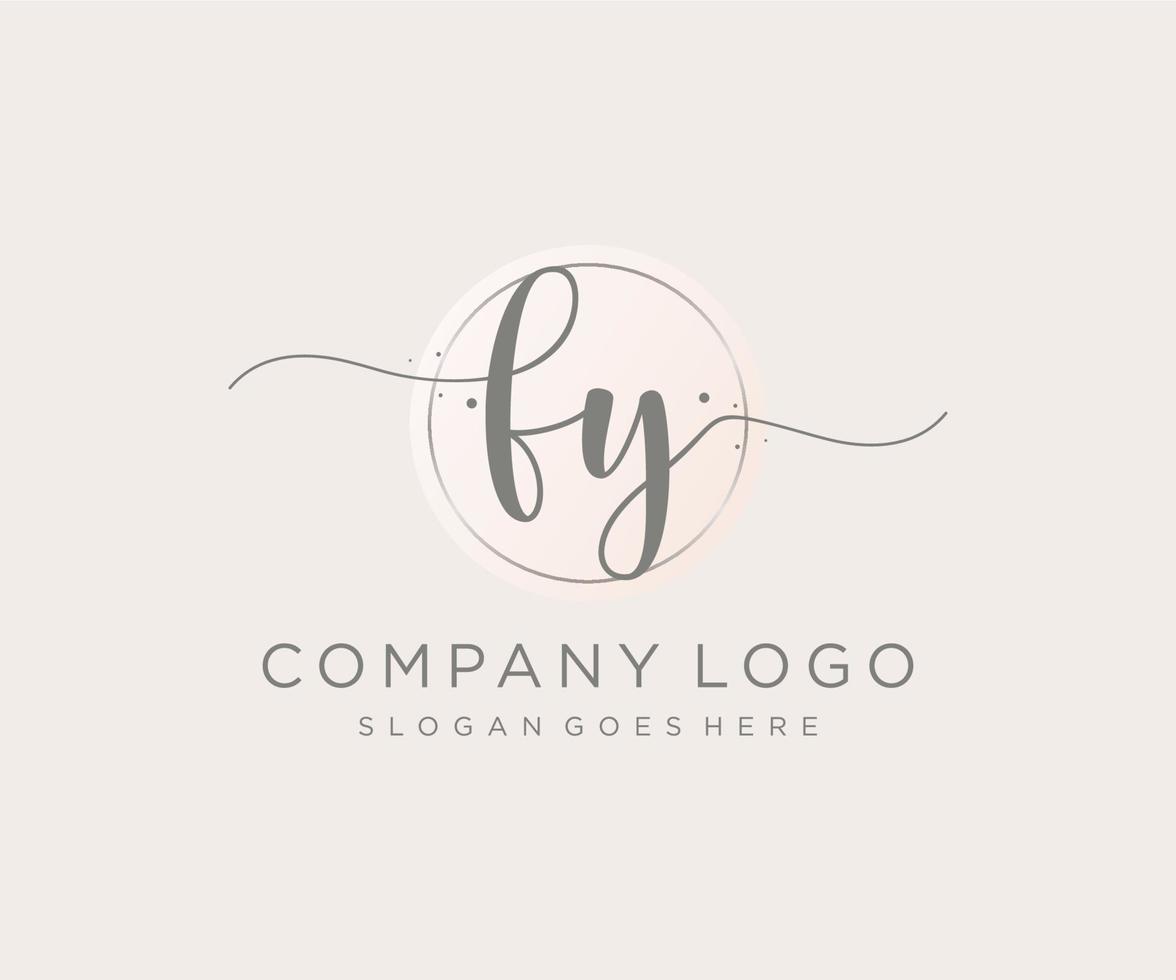 iniziale fy femminile logo. utilizzabile per natura, salone, terme, cosmetico e bellezza loghi. piatto vettore logo design modello elemento.