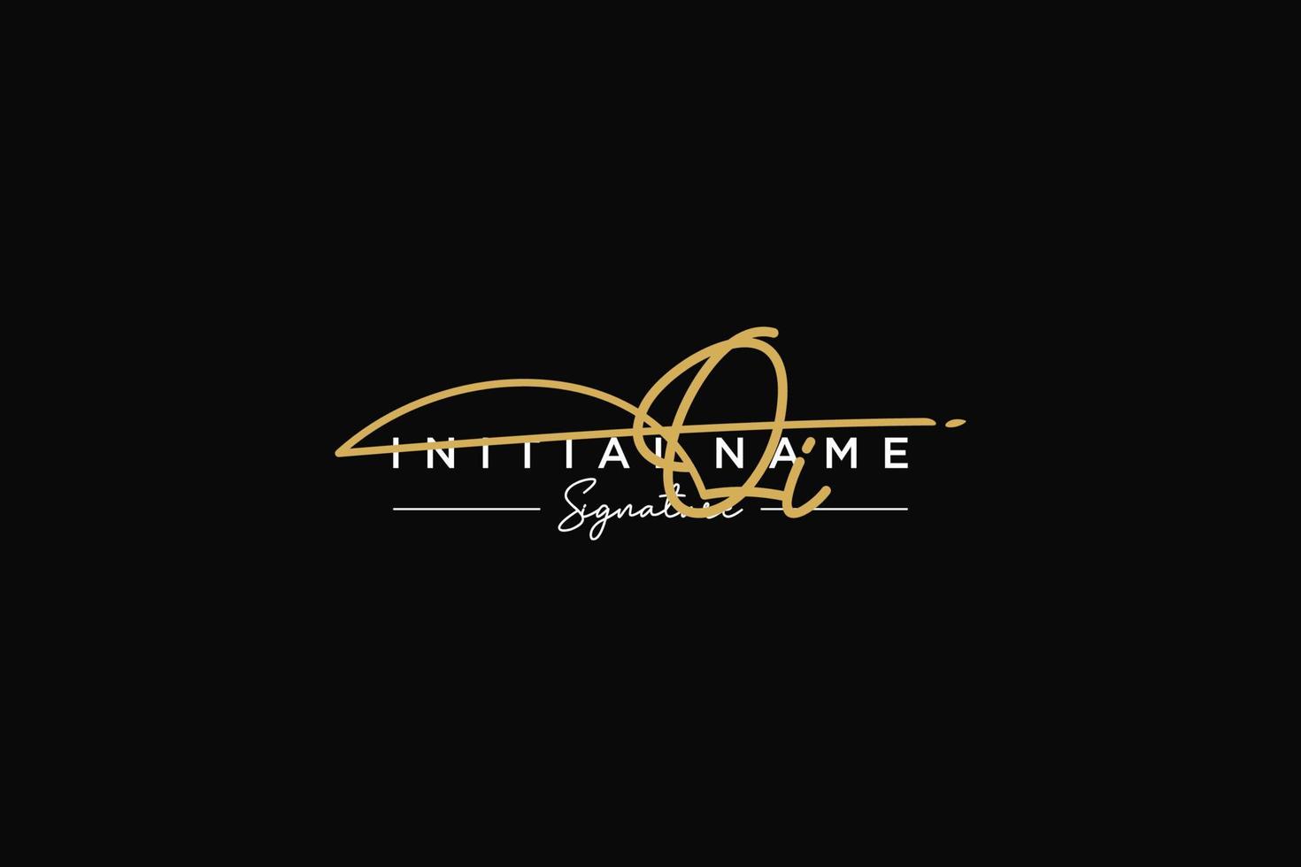 iniziale qi firma logo modello vettore. mano disegnato calligrafia lettering vettore illustrazione.