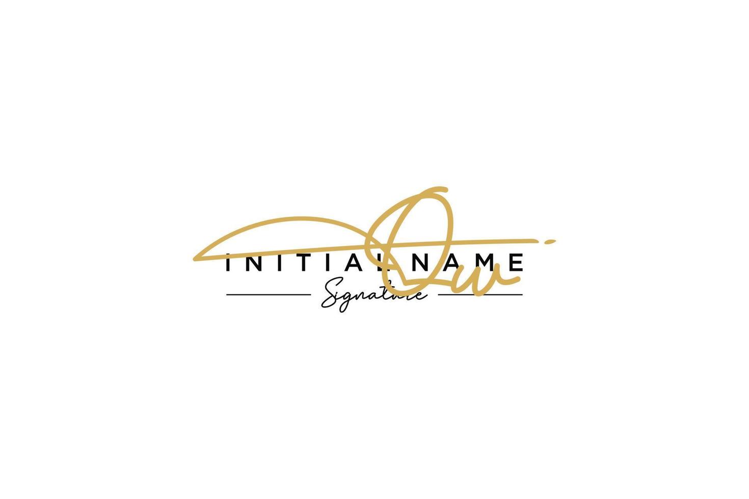 iniziale qw firma logo modello vettore. mano disegnato calligrafia lettering vettore illustrazione.