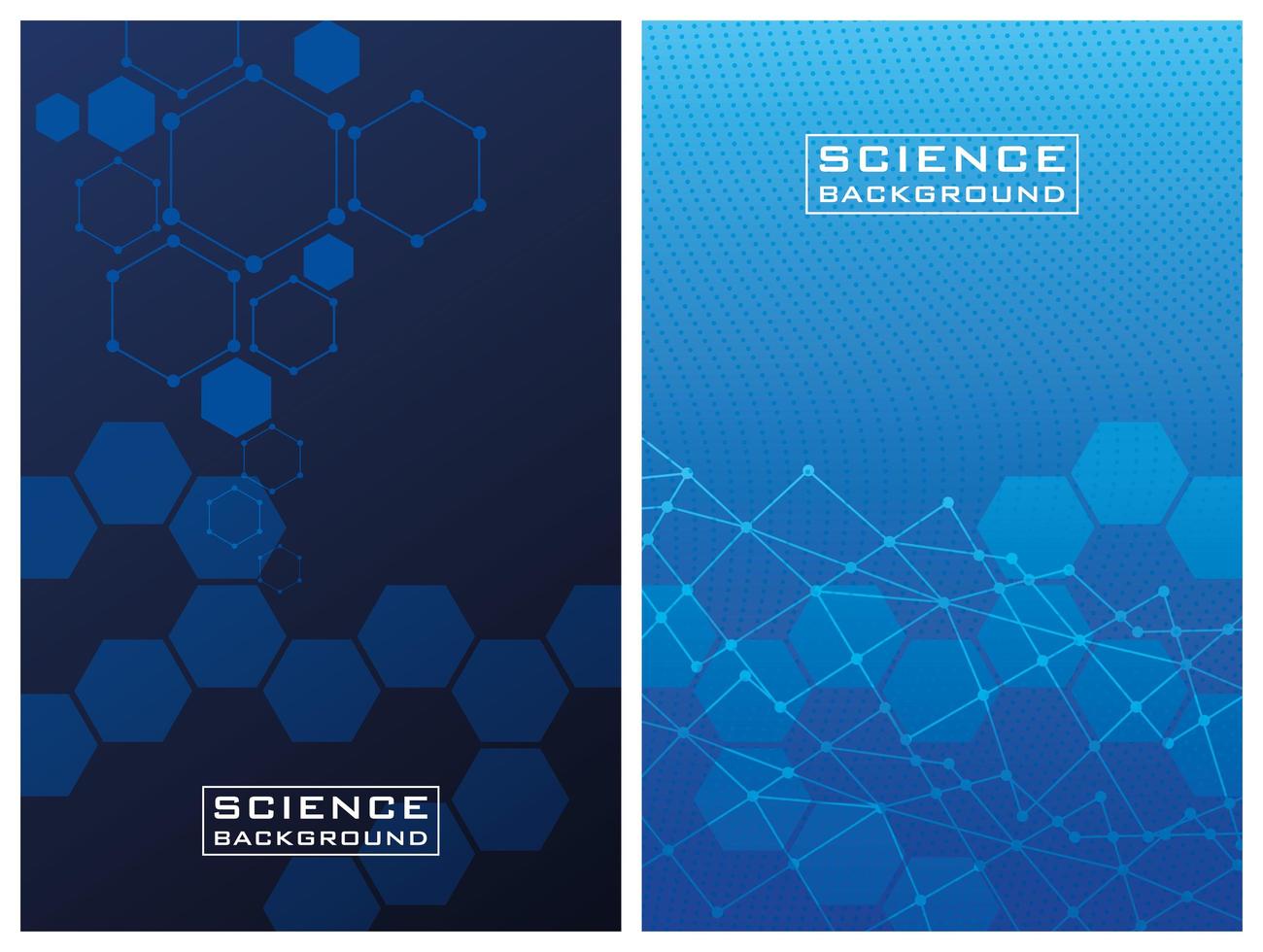 sfondo blu scienza impostato con linee e strutture vettore