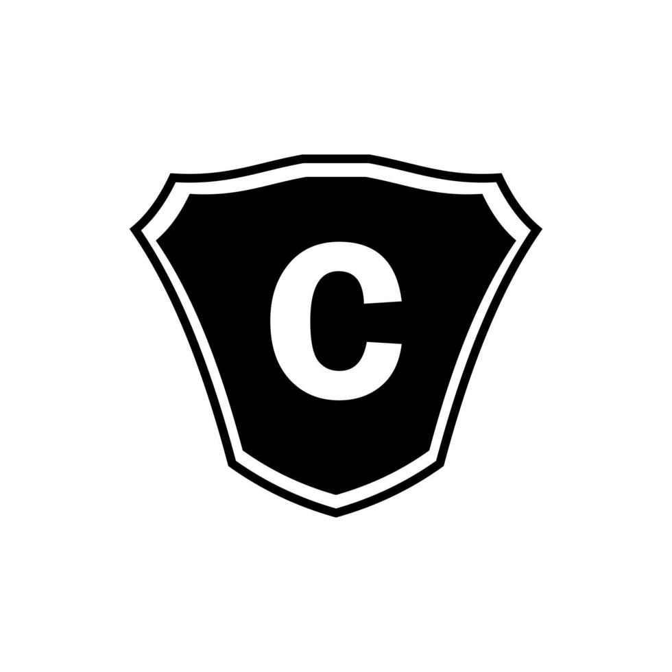 lettera c scudo logo design vettore