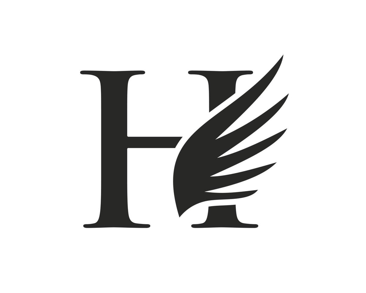 lettera h ala logo design vettore modello