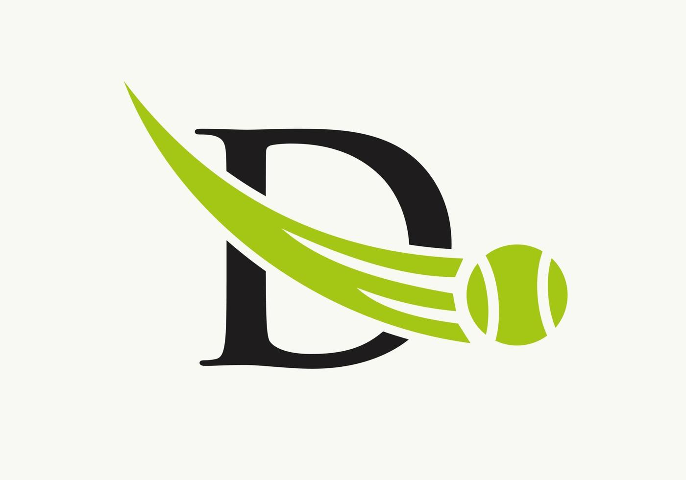 lettera d tennis logo design modello. tennis sport accademia club logo vettore