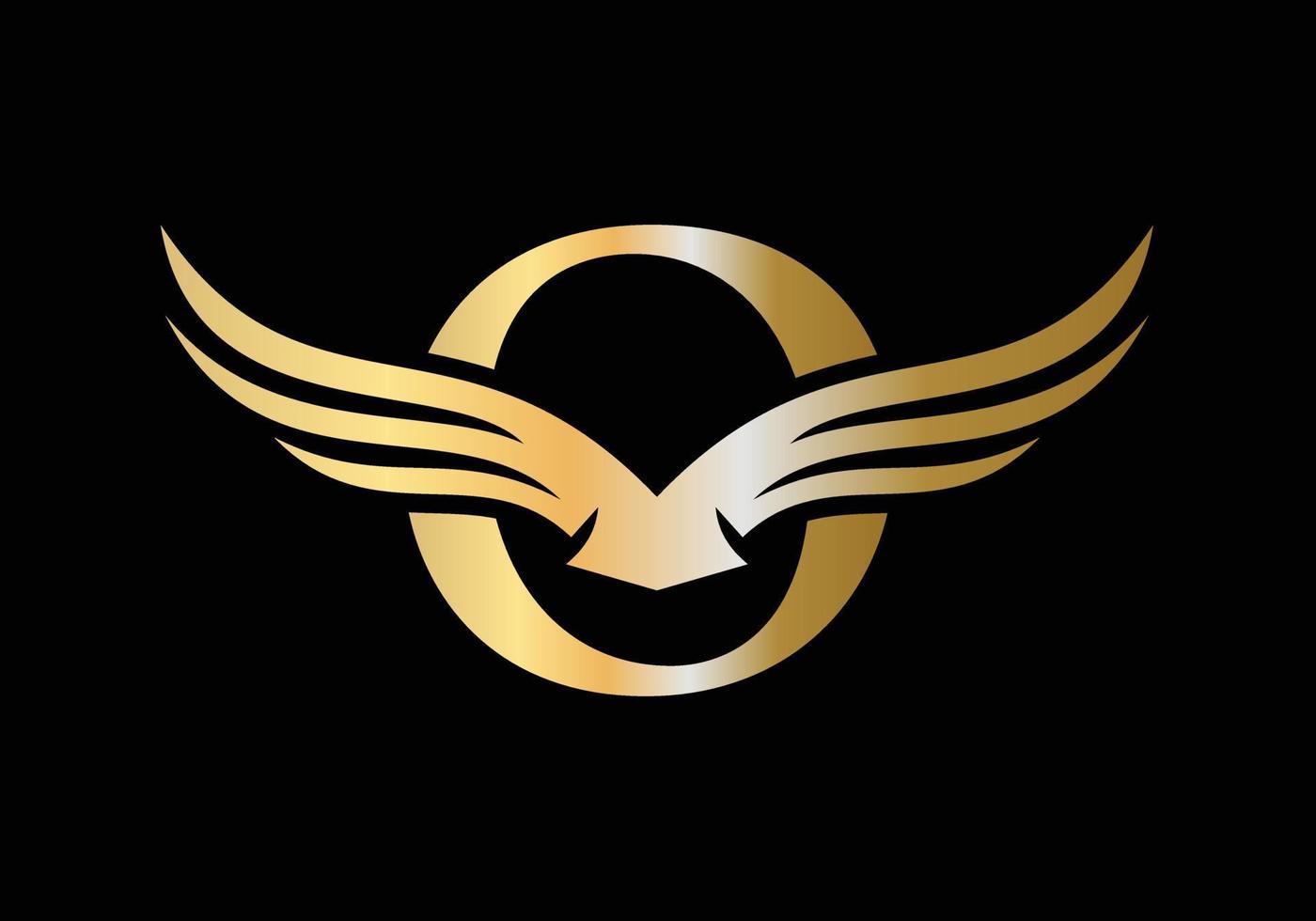 lettera o ala logo design vettore modello