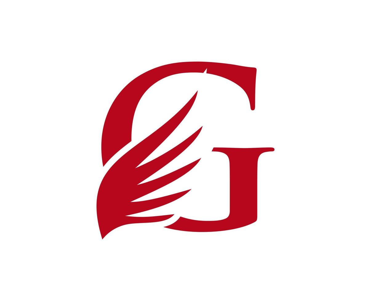 lettera g ala logo design vettore modello