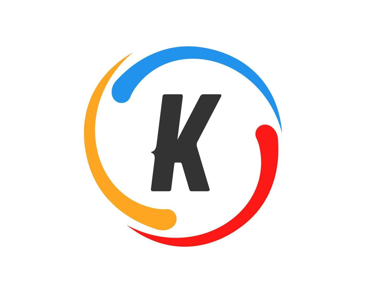 lettera K tecnologia logo design vettore