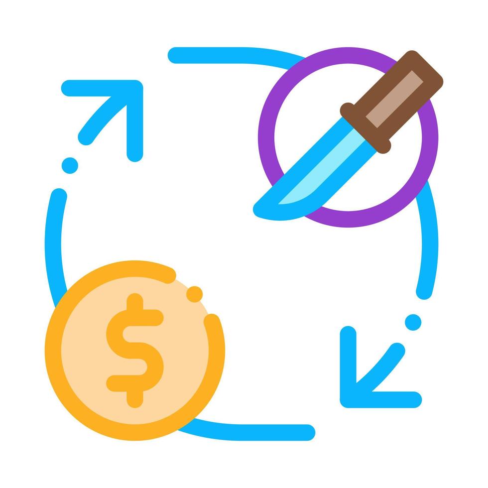 coltello vendita icona vettore schema illustrazione