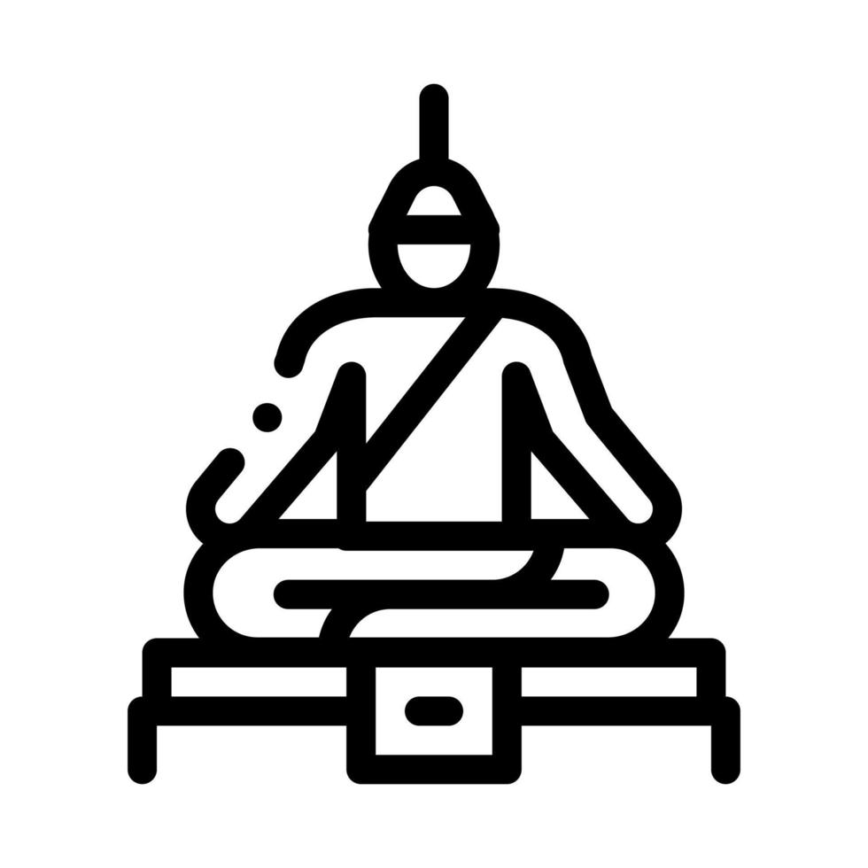 Budda tailandese religione statua icona magro linea vettore