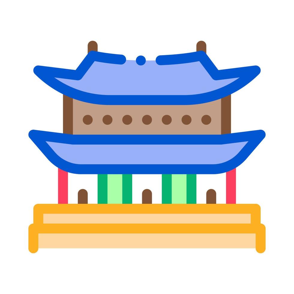 coreano edificio icona vettore schema illustrazione