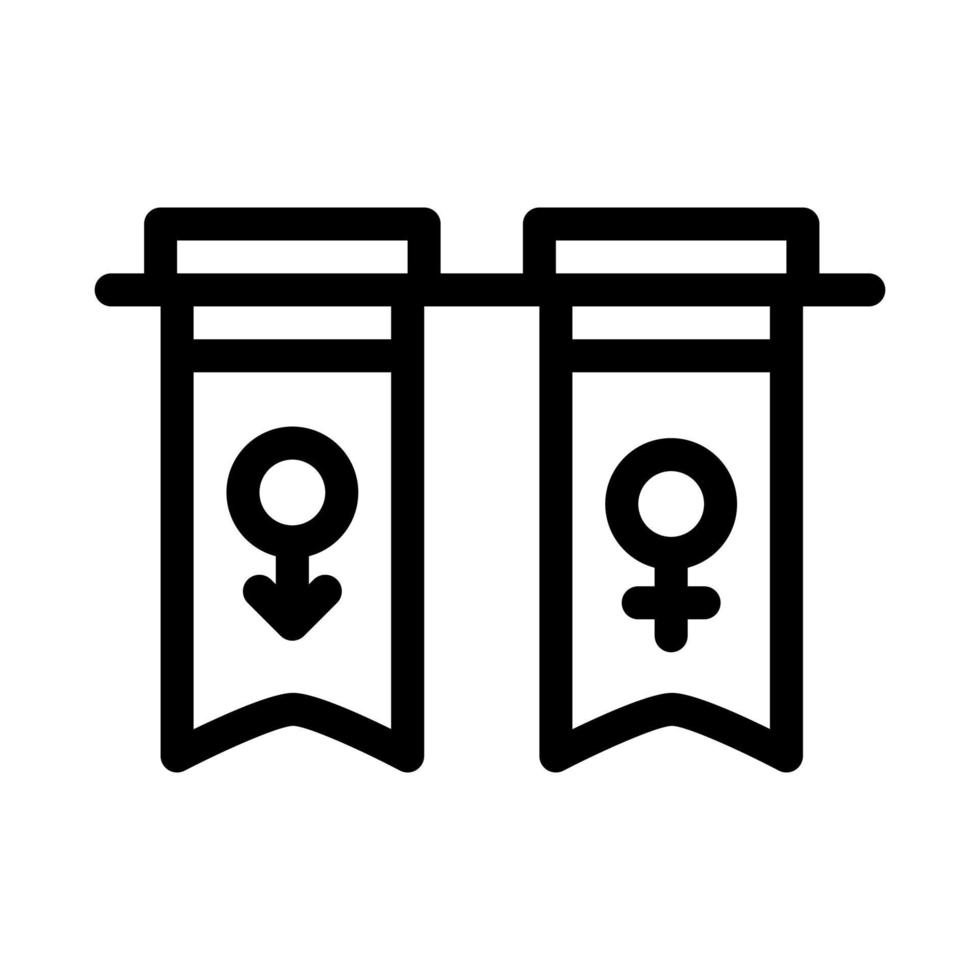 bandiere donna votazione icona vettore schema illustrazione