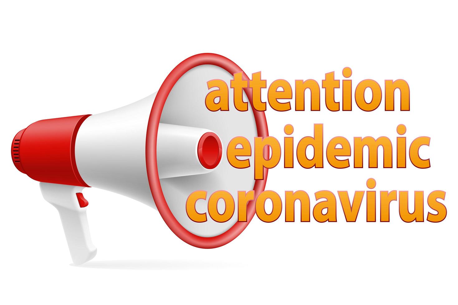 megafono attenzione epidemia coronavirus annuncio vettore
