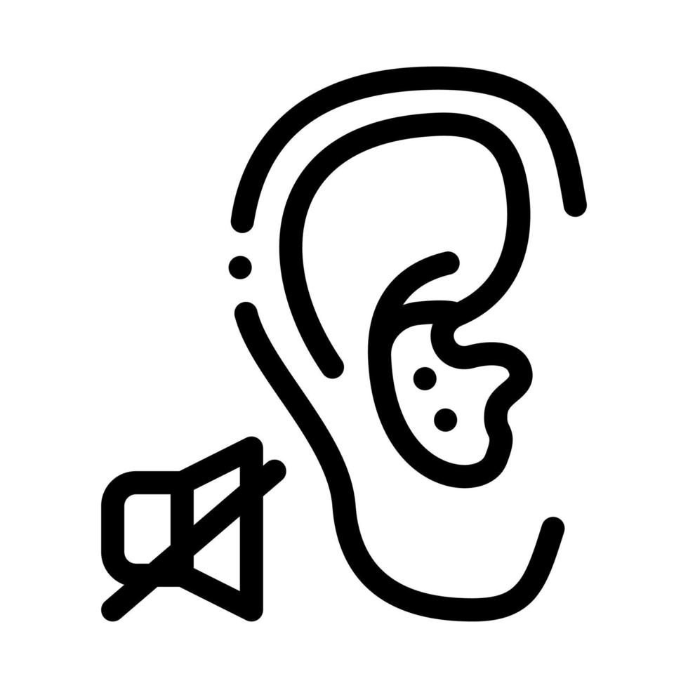 mancanza di udito sordità icona vettore schema illustrazione