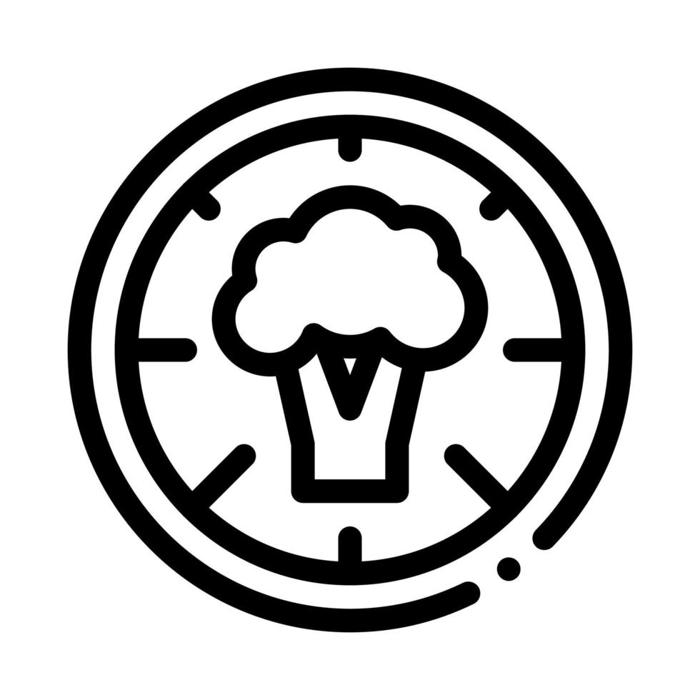 Pizza broccoli icona vettore schema illustrazione