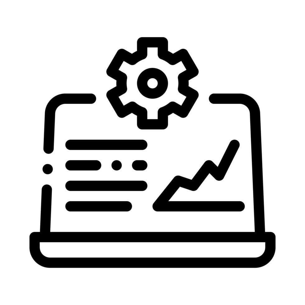 il computer portatile Ingranaggio grafico icona vettore schema illustrazione