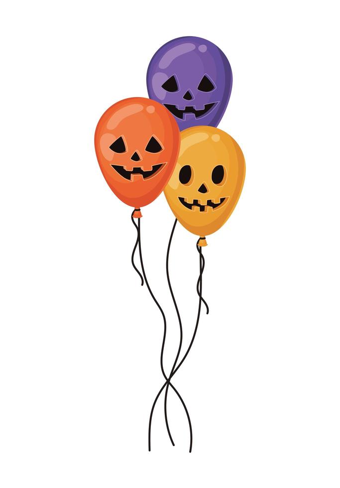 palloncini di zucca di Halloween design vettore