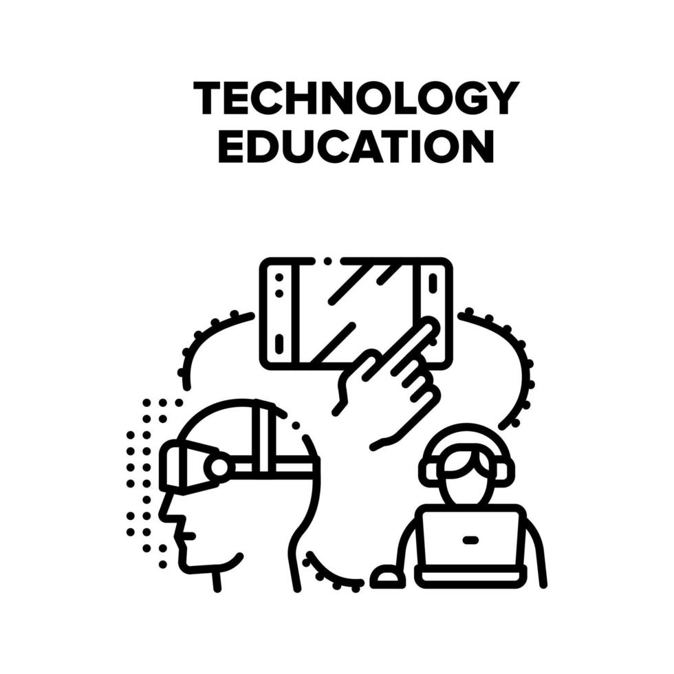 tecnologia formazione scolastica dispositivo vettore nero illustrazione