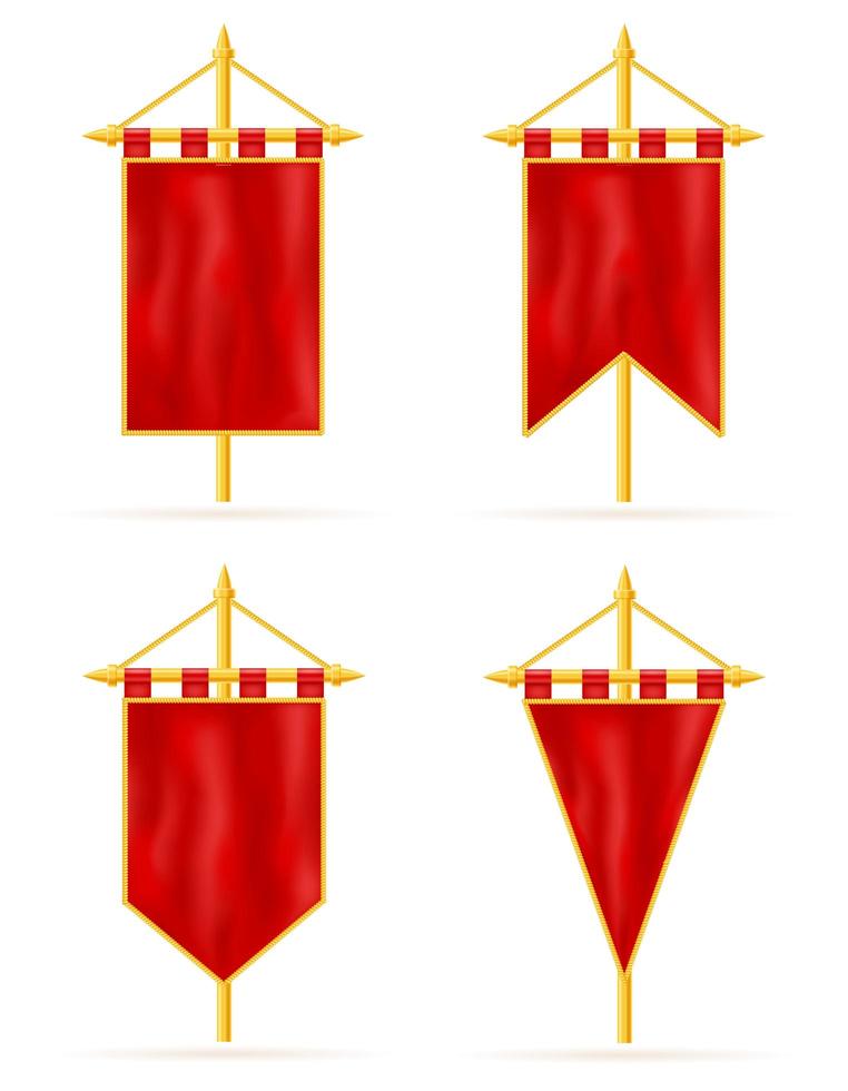 bandiera rossa reale modello realistico vuoto vuoto stock illustrazione vettoriale