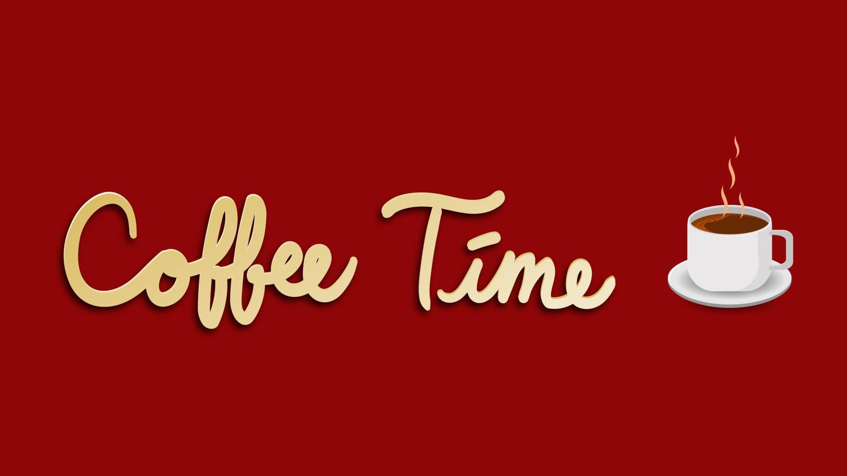 caffè tempo concetto illustrazione con tazza di caffè vettore