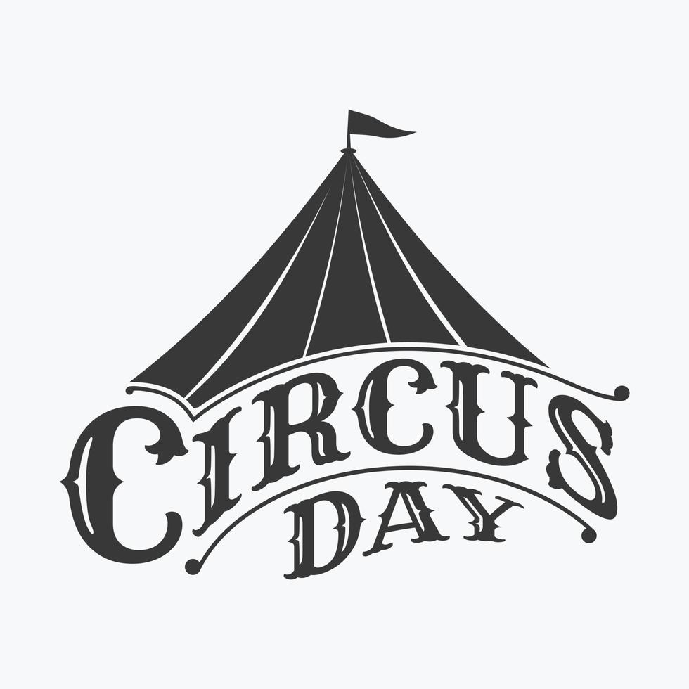 mondo circo giorno emblema lettering design vettore