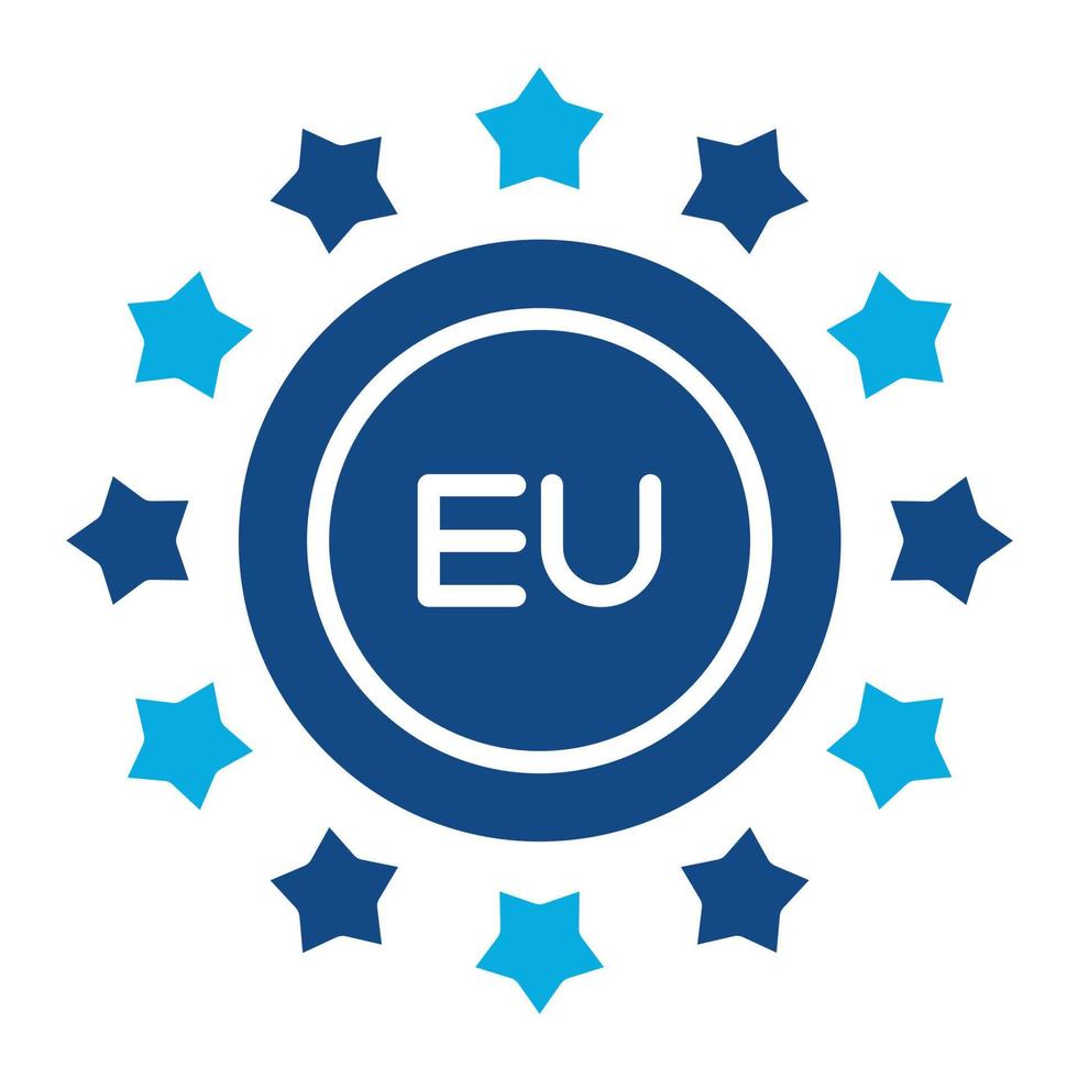 Unione Europea glifo Due colore icona vettore