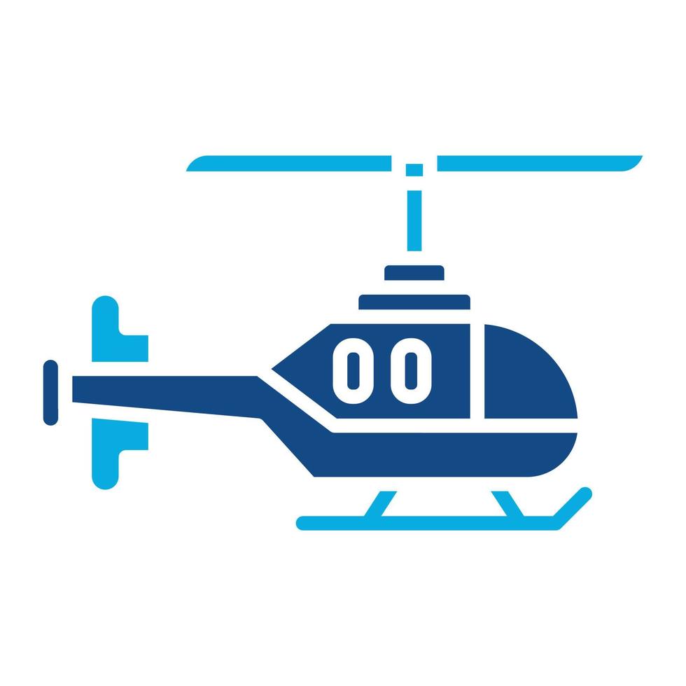 icona a due colori del glifo dell'elicottero vettore